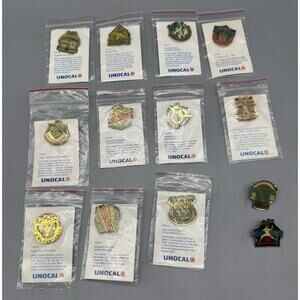 Baseball Los Angeles Dodgers Unocal Vintage Hat Pins-Lot Of 13